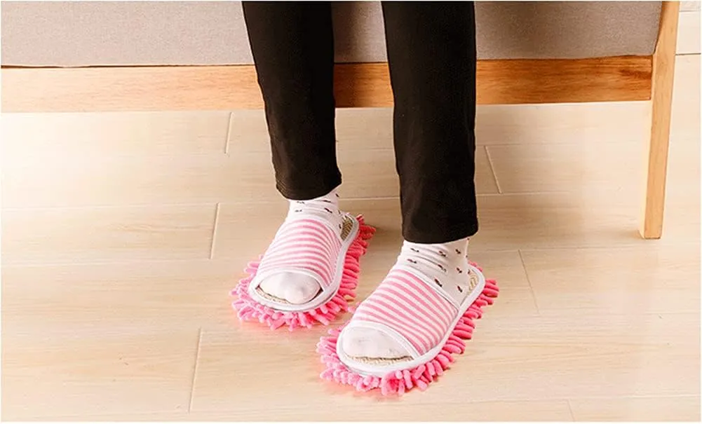 Microfiber Slippers Floor Cleaning Mop House Dust Detachable Mopping Shoes Cleaning Tool Unisex Open Toe