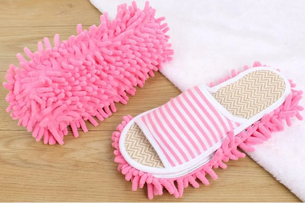 Microfiber Slippers Floor Cleaning Mop House Dust Detachable Mopping Shoes Cleaning Tool Unisex Open Toe
