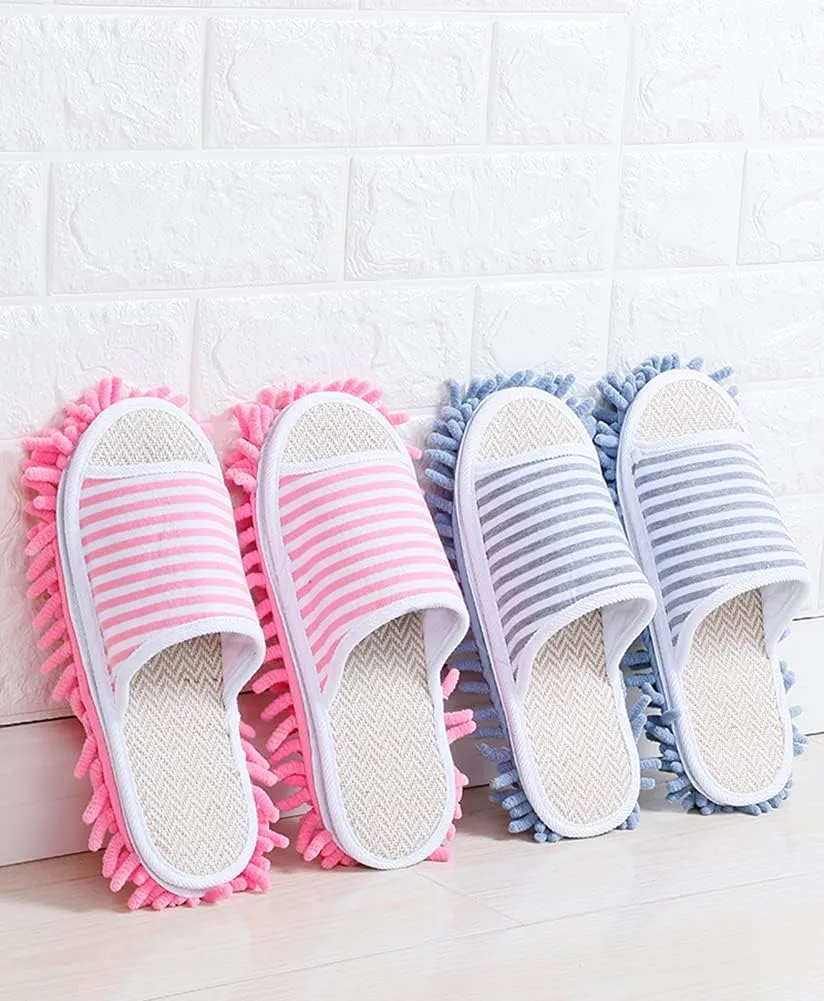 Microfiber Slippers Floor Cleaning Mop House Dust Detachable Mopping Shoes Cleaning Tool Unisex Open Toe