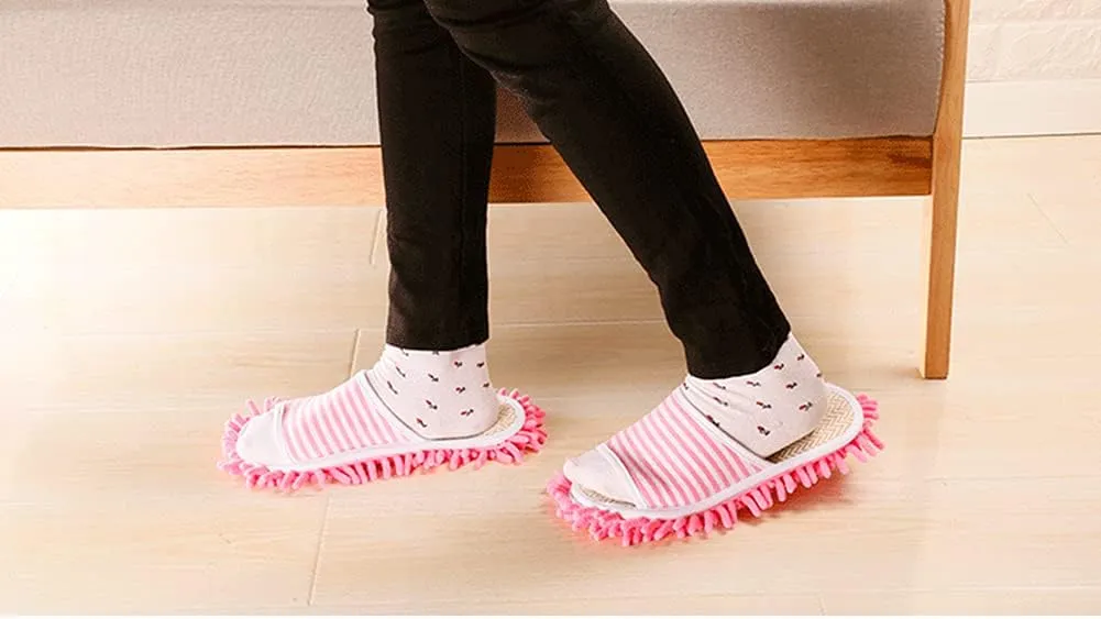 Microfiber Slippers Floor Cleaning Mop House Dust Detachable Mopping Shoes Cleaning Tool Unisex Open Toe