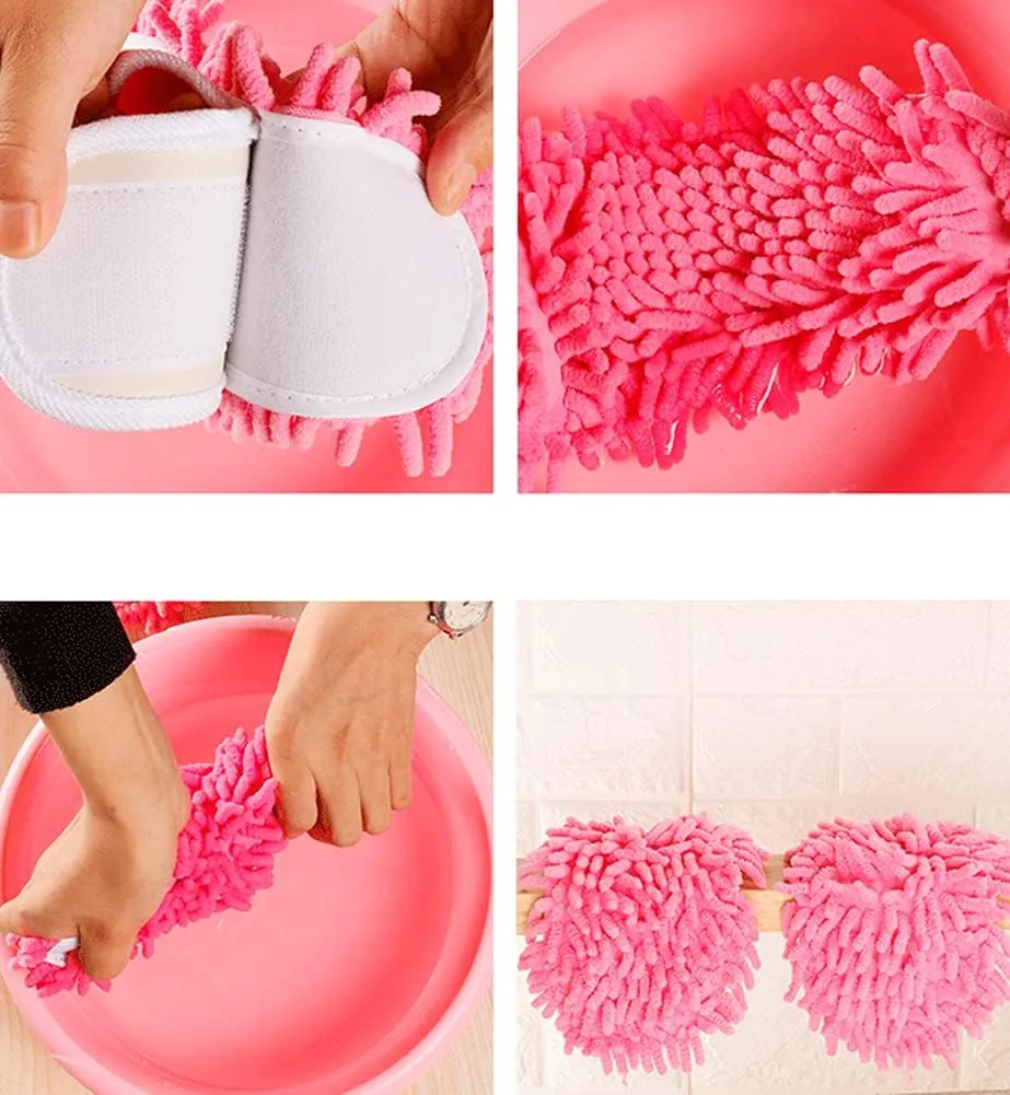 Microfiber Slippers Floor Cleaning Mop House Dust Detachable Mopping Shoes Cleaning Tool Unisex Open Toe