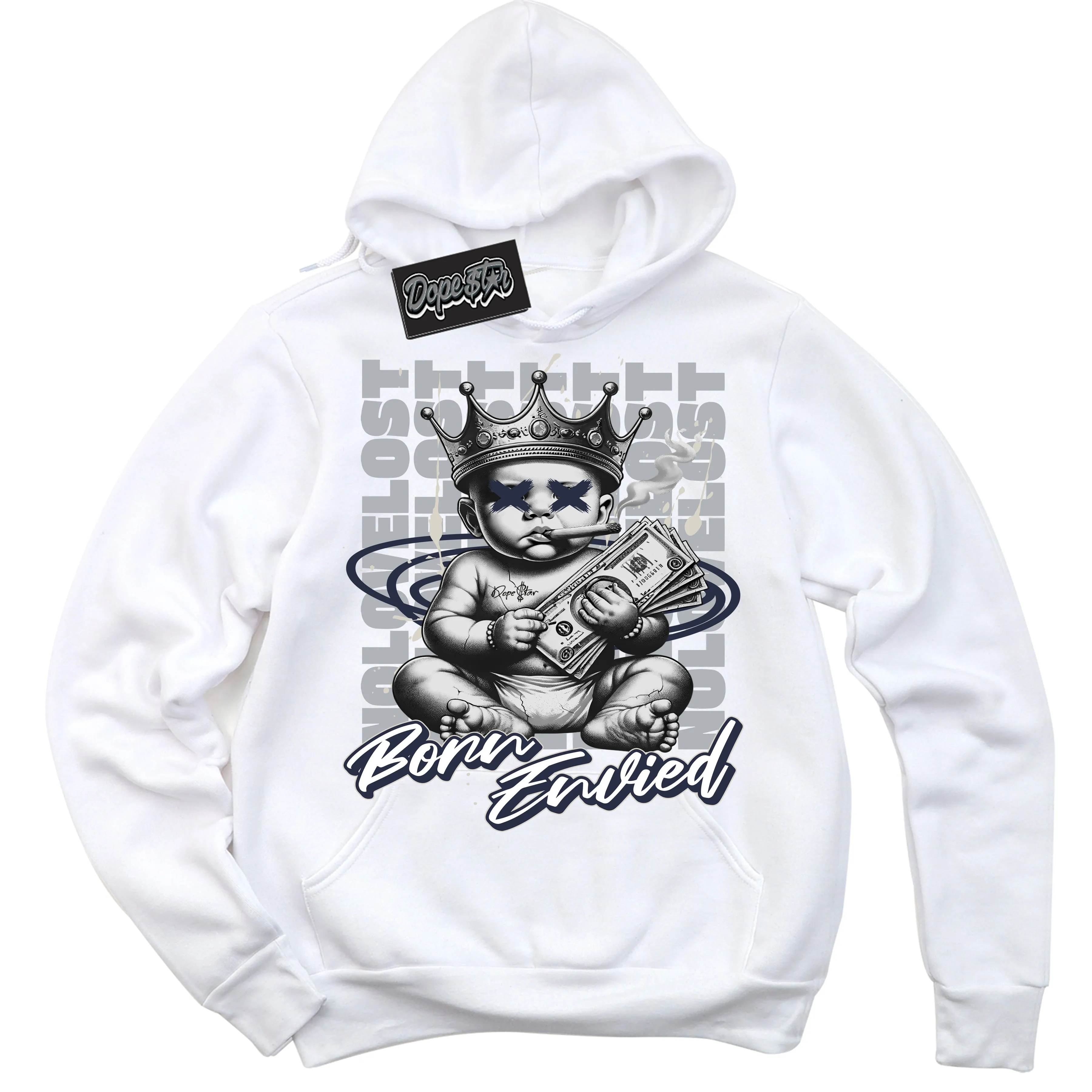 Midnight Navy 3s Sneaker Hoodie Born Envied Graphic