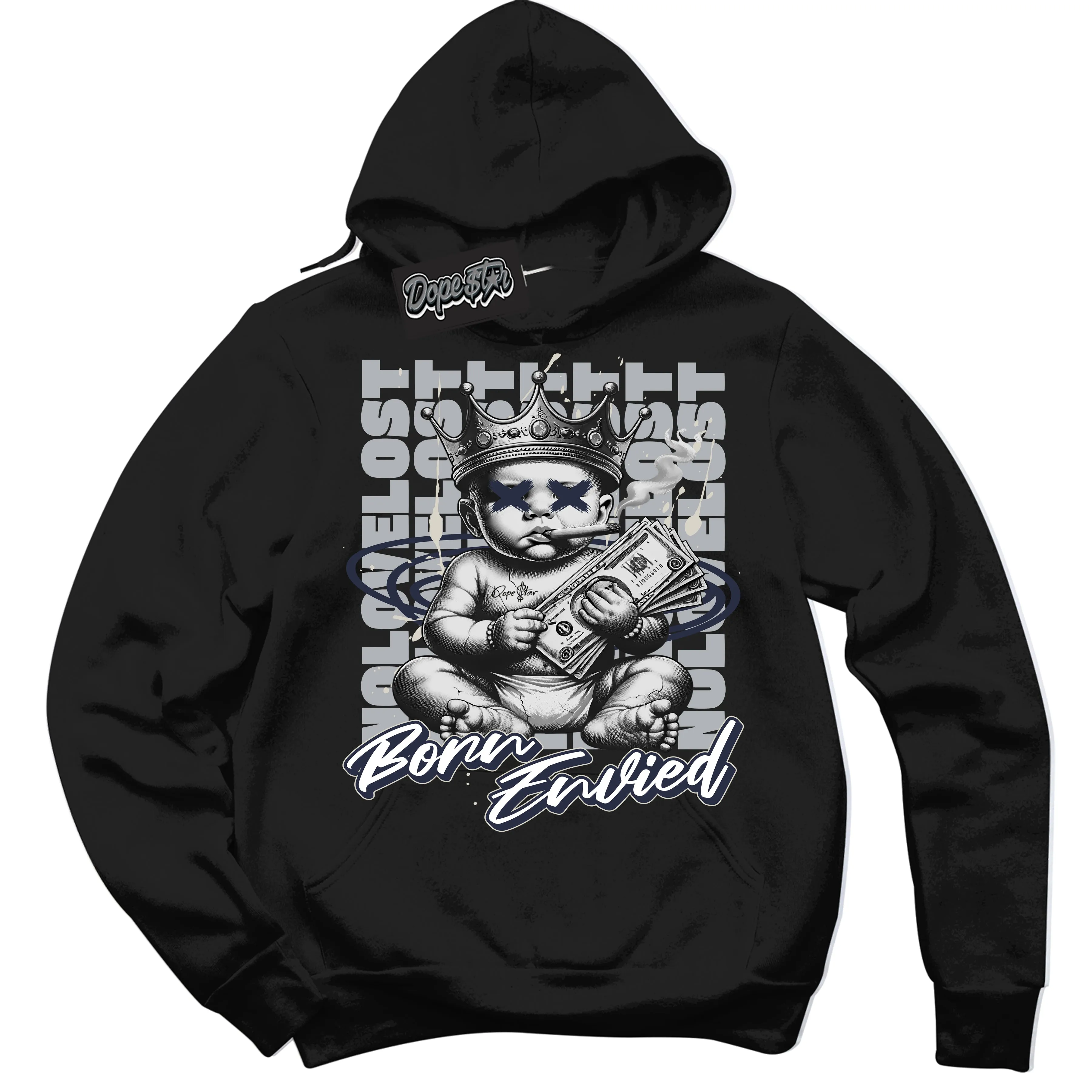 Midnight Navy 3s Sneaker Hoodie Born Envied Graphic