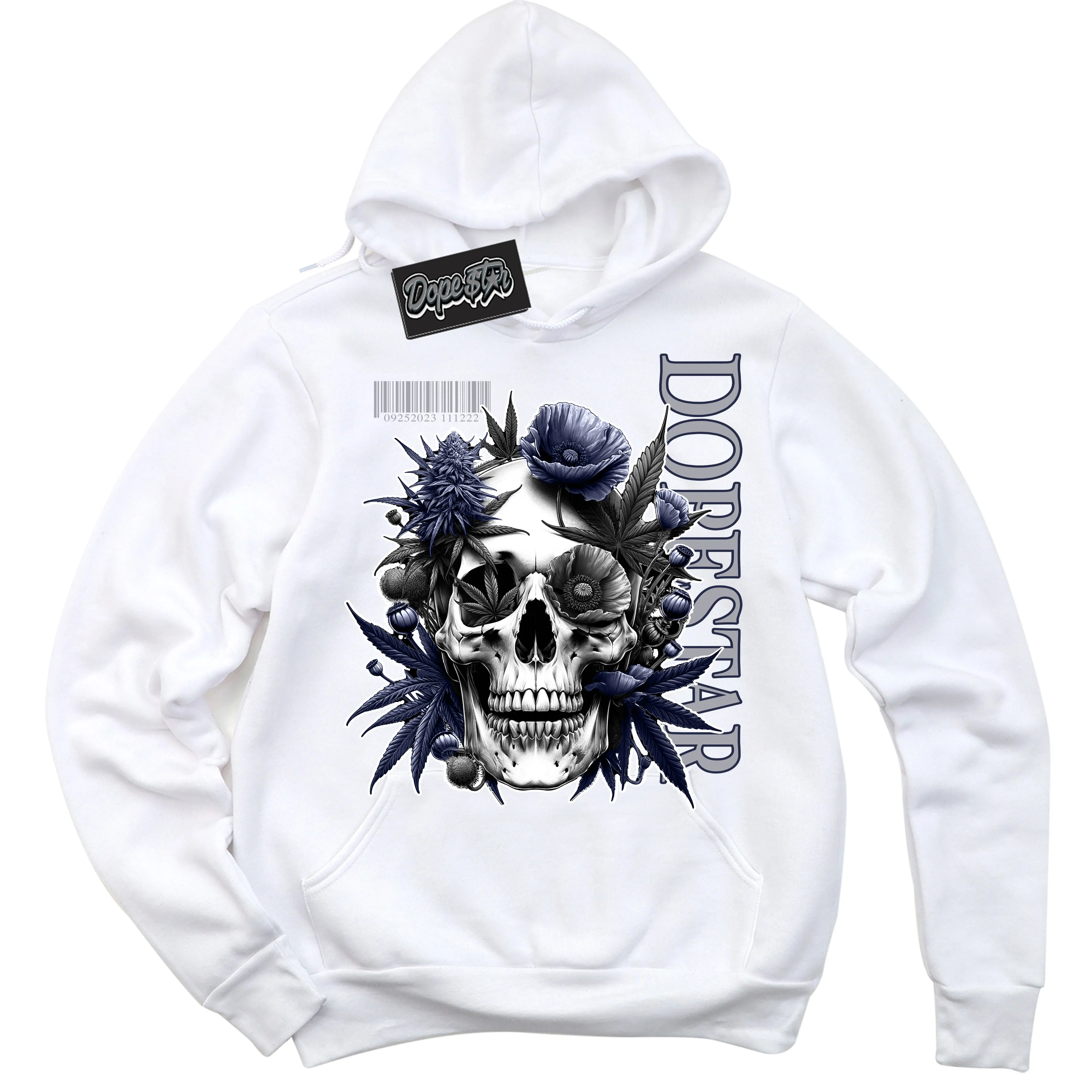 Midnight Navy 3s Sneaker Hoodie Skull Poppies Graphic