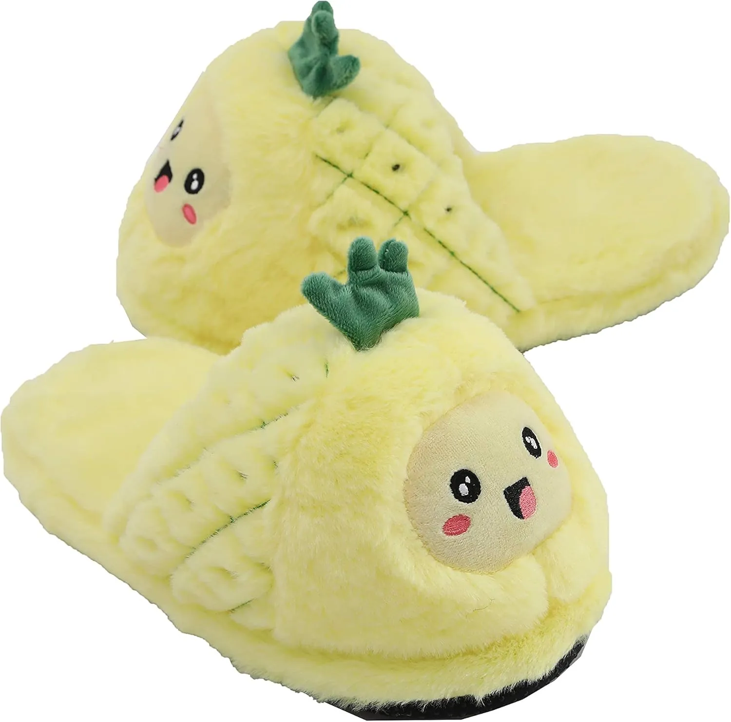 Millffy Women Cute Plush Pitaya Mangosteen Fruit Avocado Slipper Pineapple Bedroom Slippers for Girls Boys