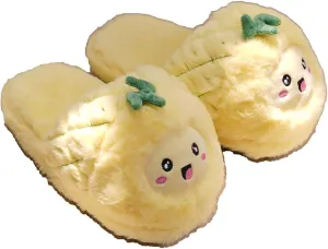 Millffy Women Cute Plush Pitaya Mangosteen Fruit Avocado Slipper Pineapple Bedroom Slippers for Girls Boys