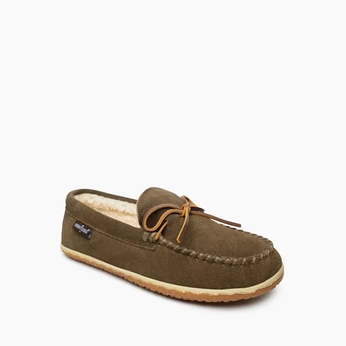 Minnetonka Men's 8-13w Berber Lined Tomm Slipper Autumn Brown