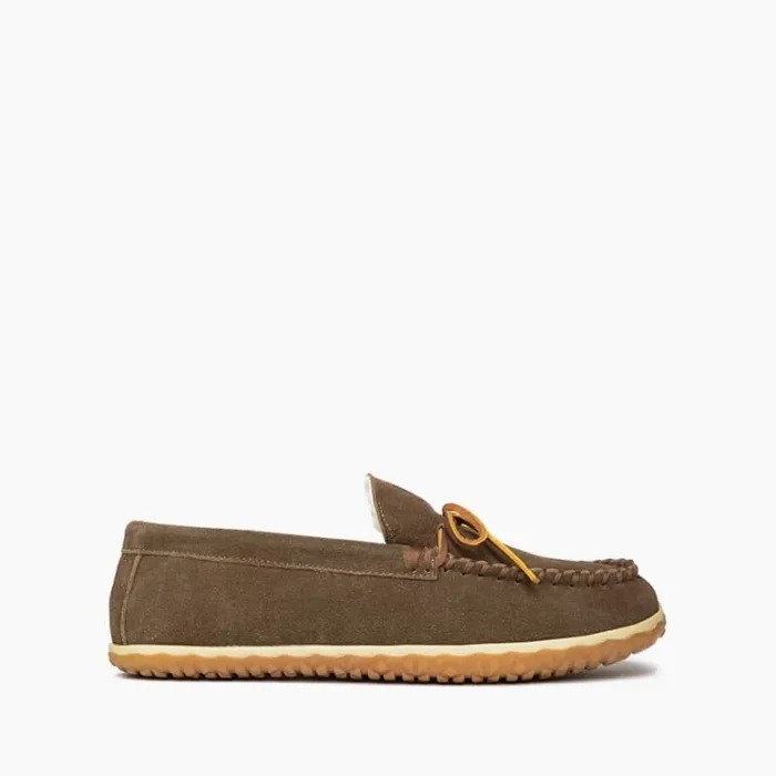 Minnetonka Men's 8-13w Berber Lined Tomm Slipper Autumn Brown