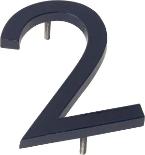 Montague Metal Products MHN-10-F-NY1-2 Solid Brushed Aluminum Modern Floating Address House Numbers, 10", Powder Coated Navy