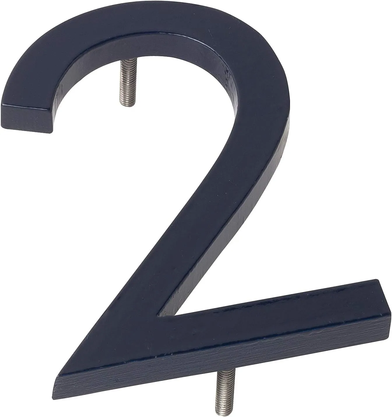 Montague Metal Products MHN-10-F-NY1-2 Solid Brushed Aluminum Modern Floating Address House Numbers, 10", Powder Coated Navy
