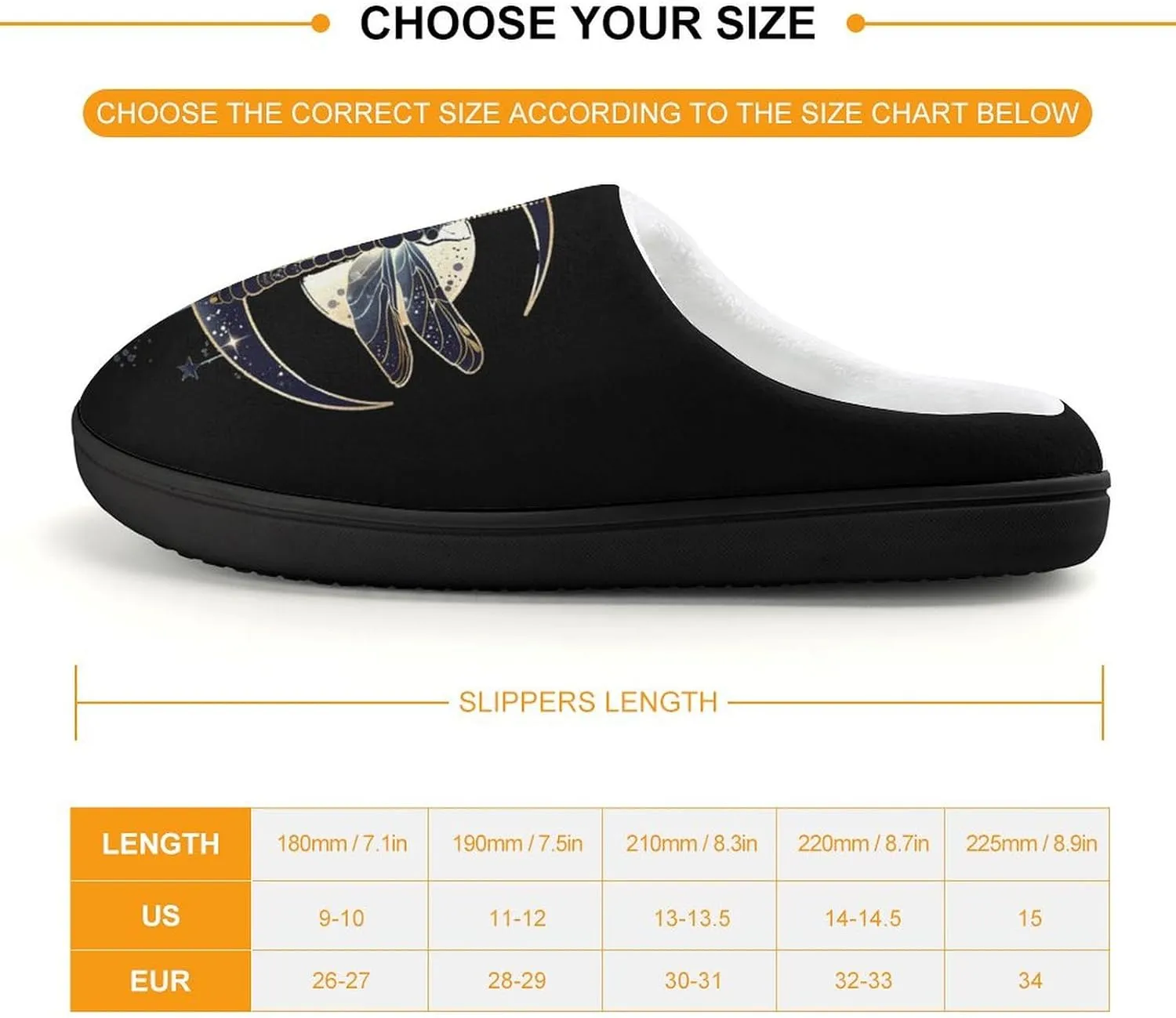 Moon Nature Insect Dragonfly Kids Toddler Cotton Slippers Slip-on House Shoes for Bedroom Indoor Outdoor