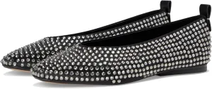 Naturalizer Women's 28 Edit Carla Ballet Flat, Black Satin, 11