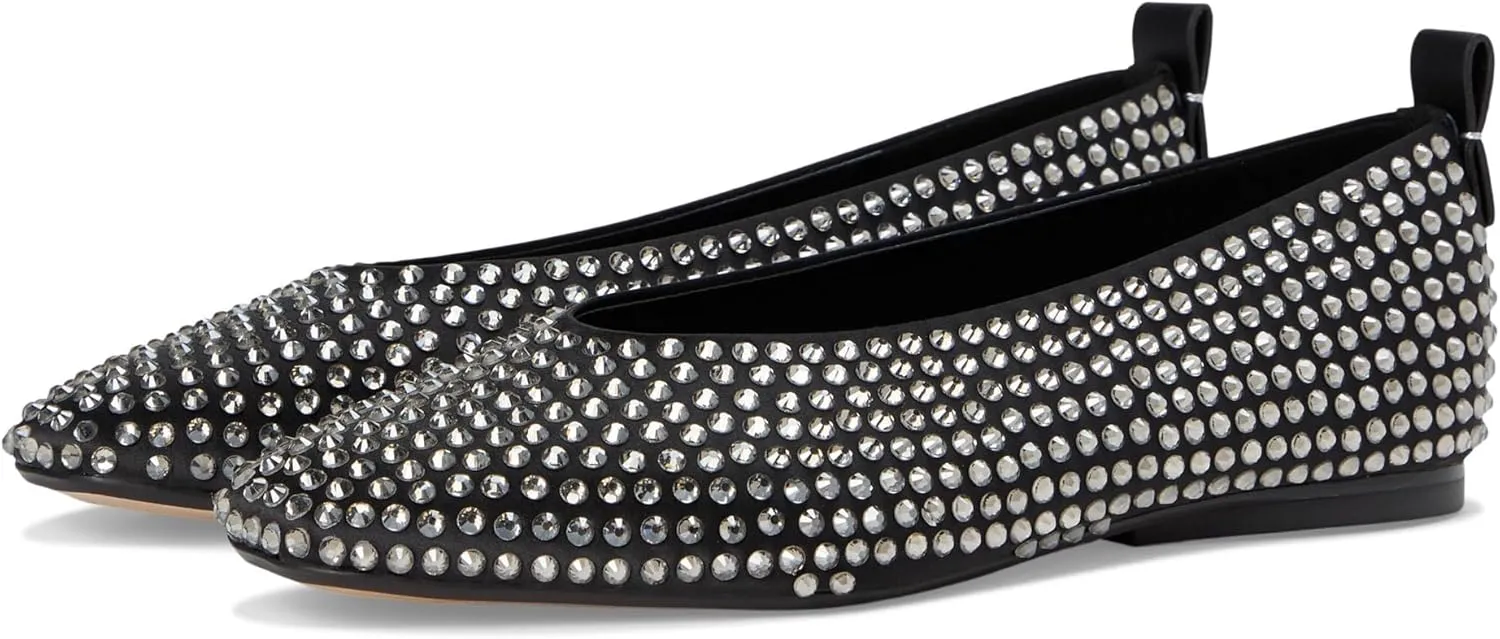 Naturalizer Women's 28 Edit Carla Ballet Flat, Black Satin, 11