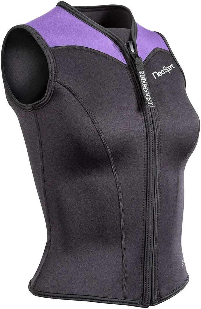 Neo Sport Men’s and Women’s Front Zipper Wetsuit Vest - 2.5mm -4-Way Stretch Neoprene - 50  UV SHIELD