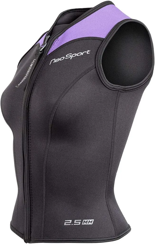 Neo Sport Men’s and Women’s Front Zipper Wetsuit Vest - 2.5mm -4-Way Stretch Neoprene - 50  UV SHIELD