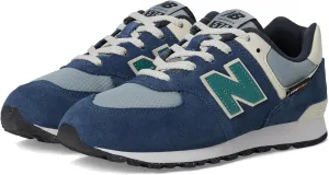New Balance Kids 574 V1 70s Racing Lace-up Sneaker, Nb Navy/Slate Gray, 5.5 Wide US Unisex Big