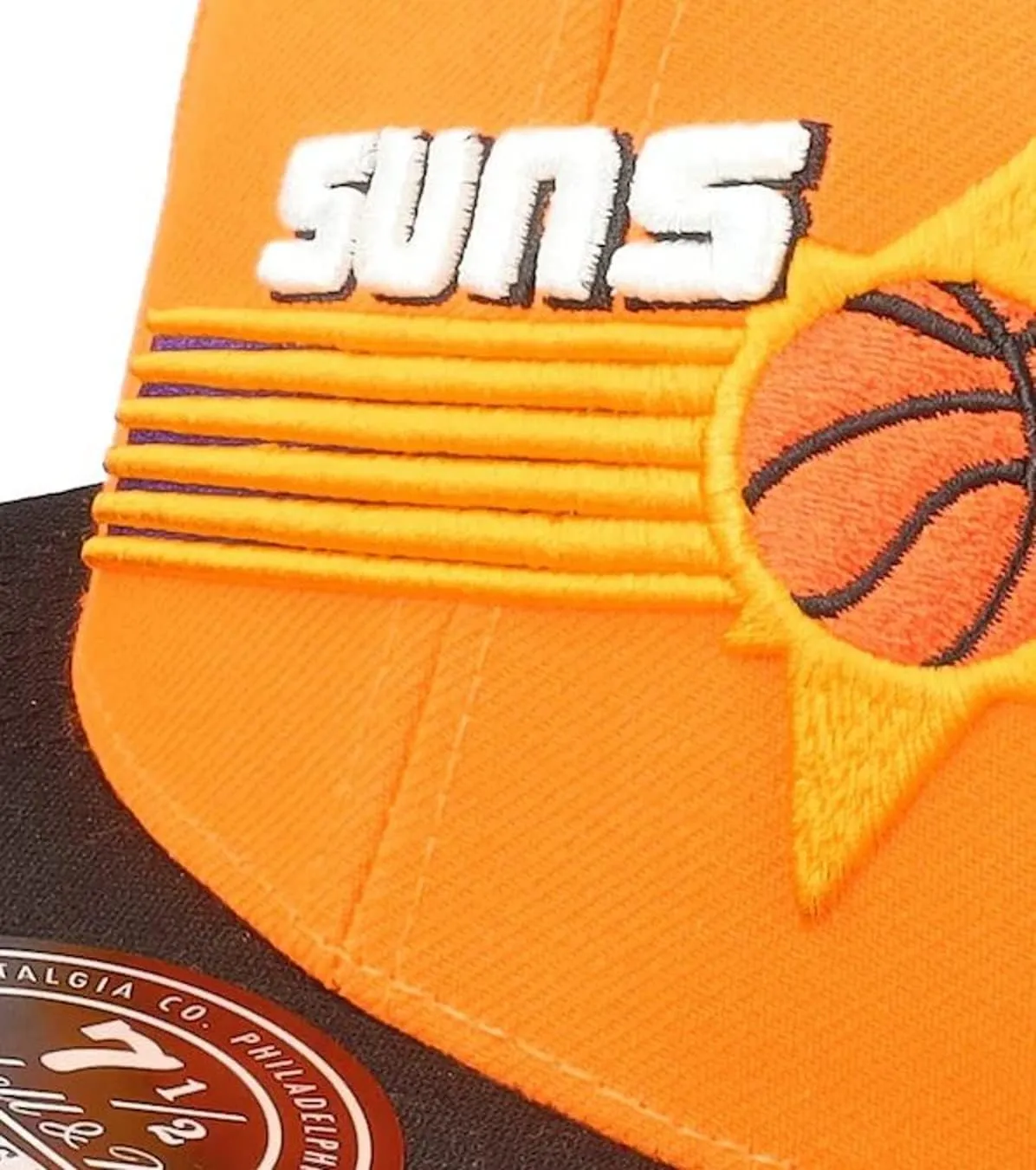 New Era Phoenix Suns Hardwood Classics 40th Annniversary Team Side HWC Dynasty Fitted Cap, 2Tone Orange Black