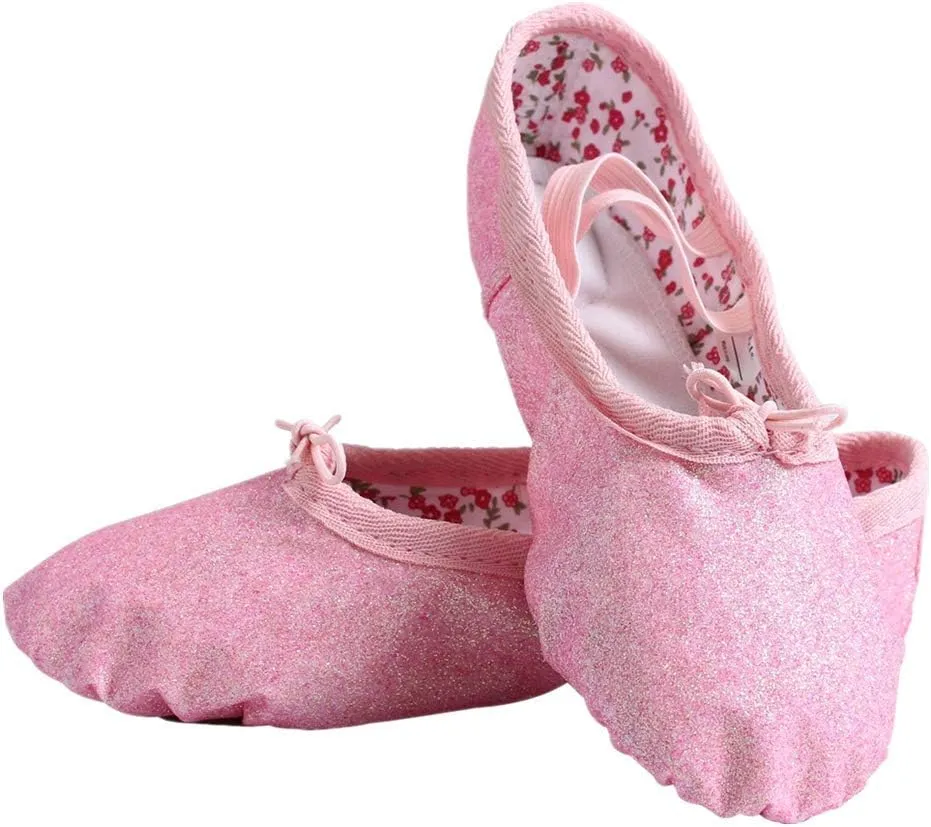 Nexete Ballet Dance Shoes Split-Sole Slipper Flats Ballet Dance PU Leather Shoes for Toddler Girl Kid Women