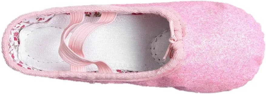 Nexete Ballet Dance Shoes Split-Sole Slipper Flats Ballet Dance PU Leather Shoes for Toddler Girl Kid Women