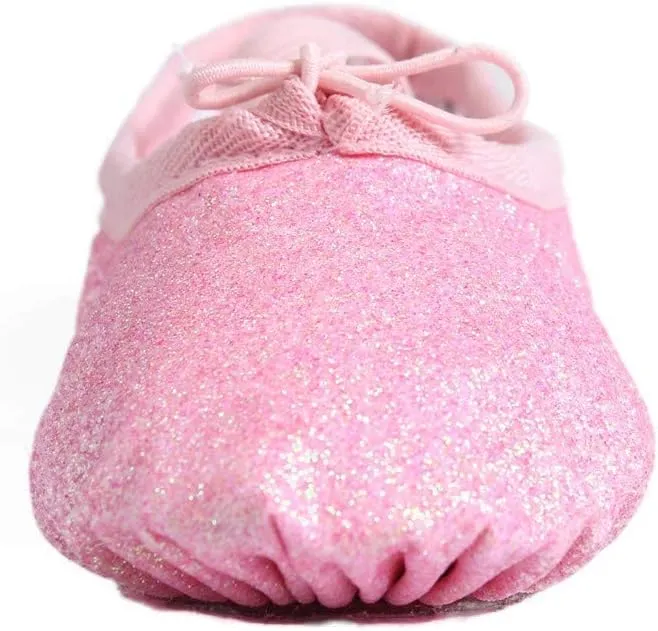 Nexete Ballet Dance Shoes Split-Sole Slipper Flats Ballet Dance PU Leather Shoes for Toddler Girl Kid Women