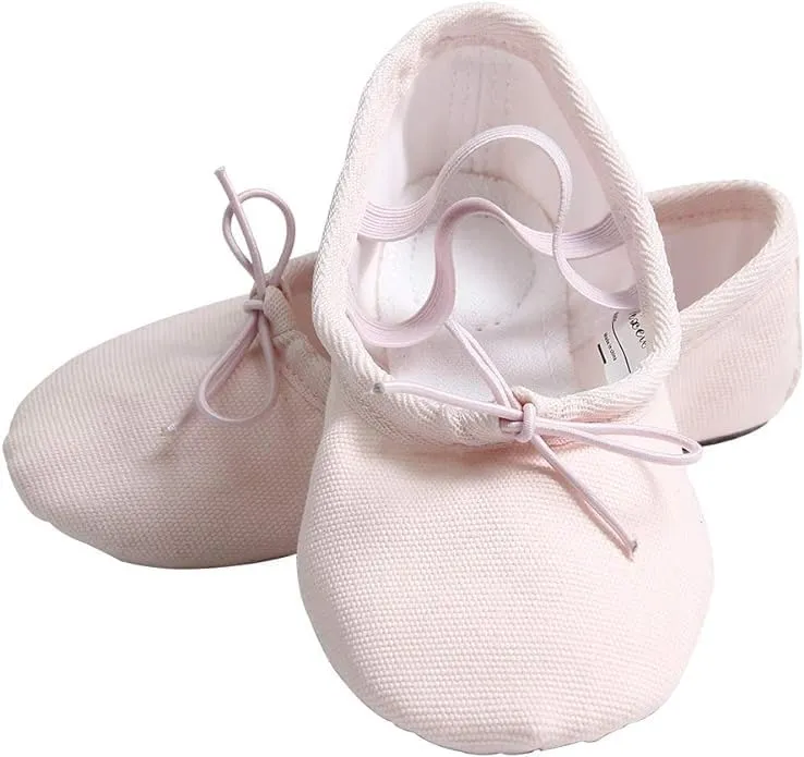 Nexete Women Canvas Ballet Dance Shoes Yoga Gymnastics Leather Split-Sole Slipper Flate Shoes for Women