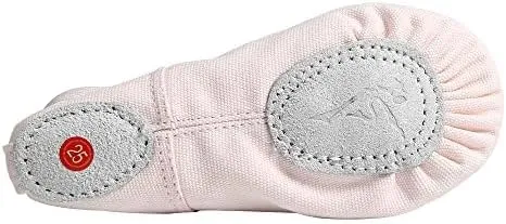 Nexete Women Canvas Ballet Dance Shoes Yoga Gymnastics Leather Split-Sole Slipper Flate Shoes for Women