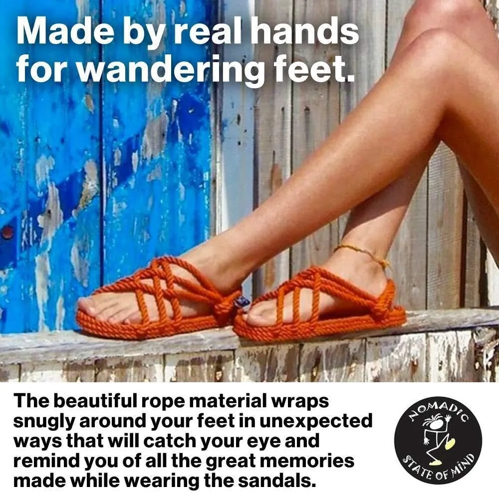Nomadic State of Mind Rope Sandals, Mountain Momma Sandals For Men and Women, Unisex, Handmade Shoes, Straw Sandals