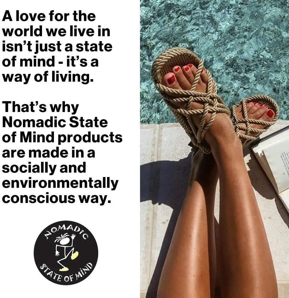 Nomadic State of Mind Rope Sandals, Mountain Momma Sandals For Men and Women, Unisex, Handmade Shoes, Straw Sandals