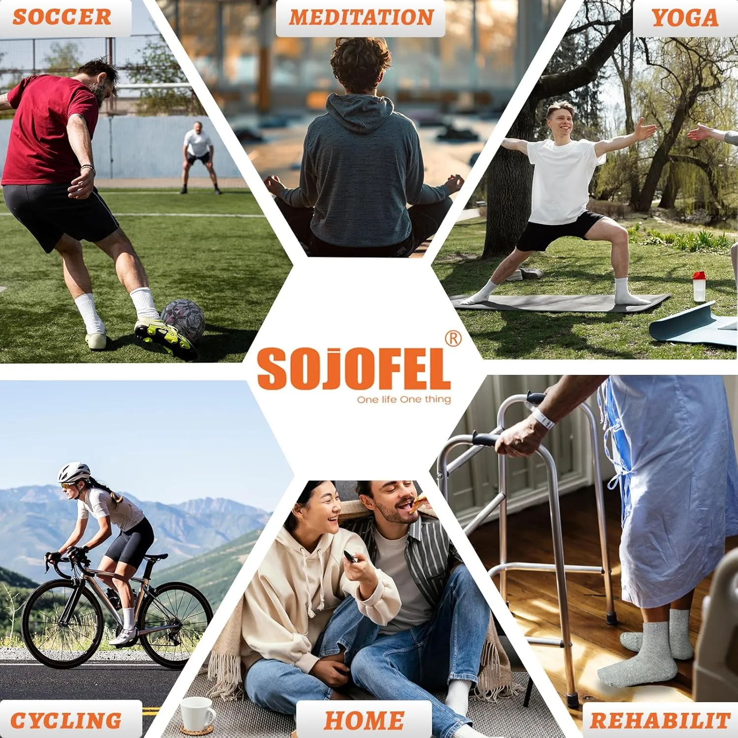 Non Slip Grip Socks for Men - Anti Skid Crew Socks for Women Hospital Grippers Slipper Socks Cotton 9-13 4 Pairs