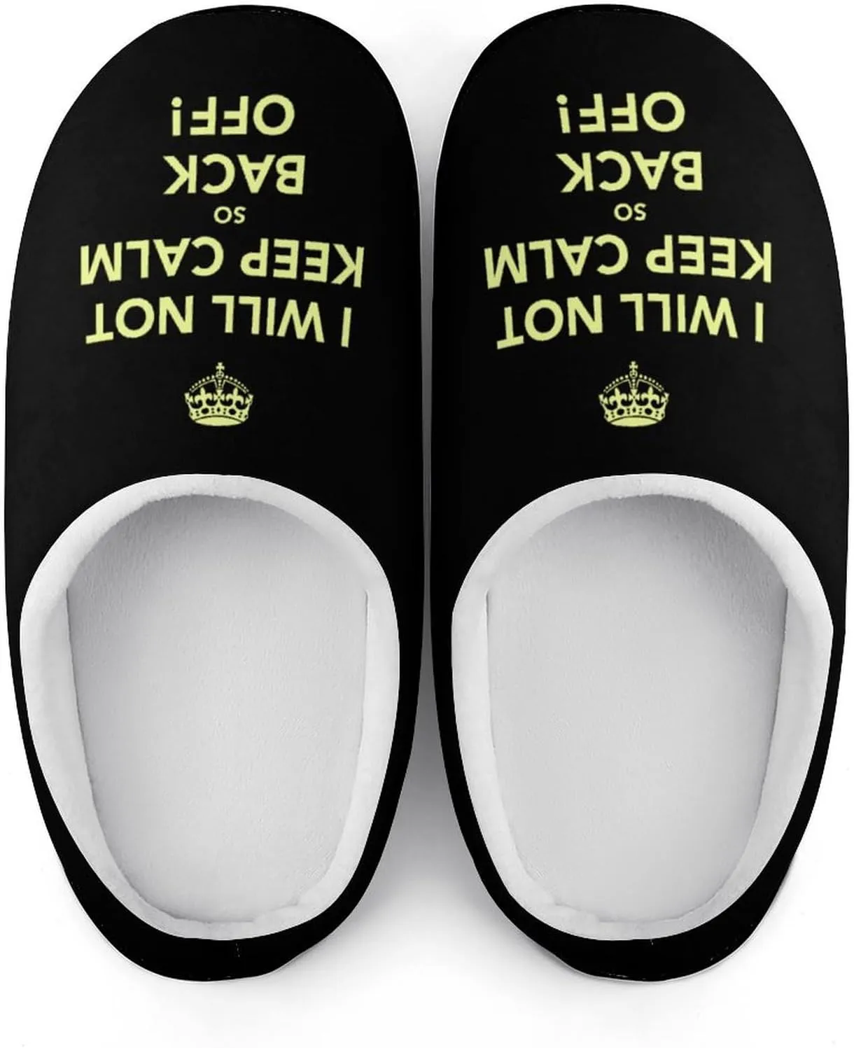 Not Keep Calm Back Off Women's House Slippers Warm Anti-Slip Cotton Slippers Home Shoes Indoor Outdoor