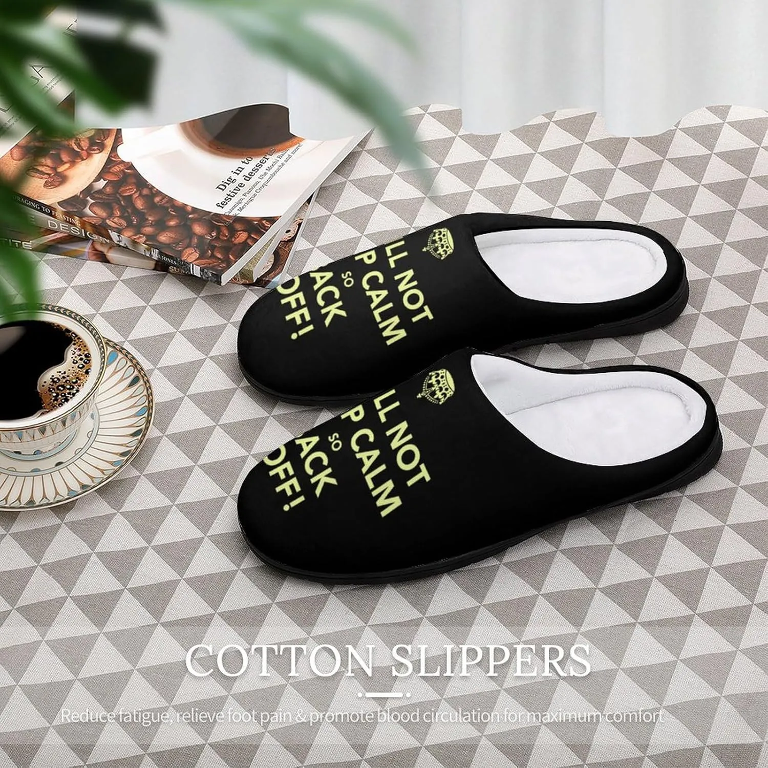 Not Keep Calm Back Off Women's House Slippers Warm Anti-Slip Cotton Slippers Home Shoes Indoor Outdoor