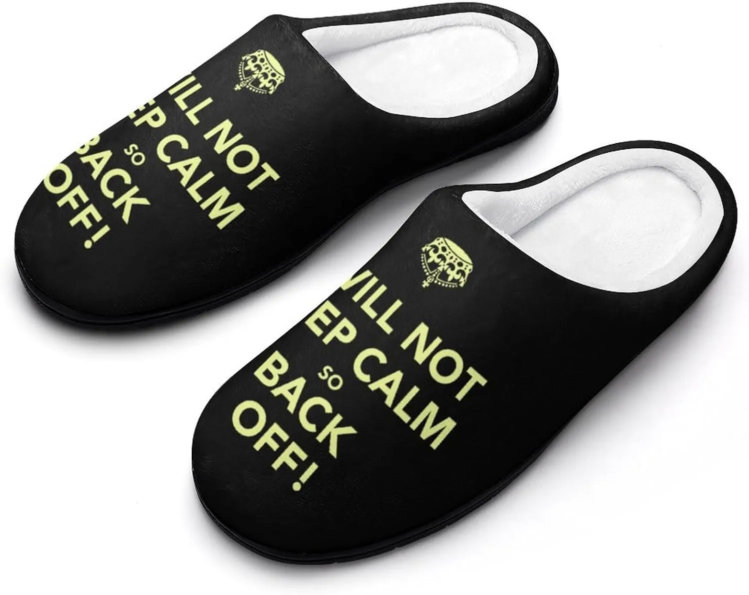 Not Keep Calm Back Off Women's House Slippers Warm Anti-Slip Cotton Slippers Home Shoes Indoor Outdoor
