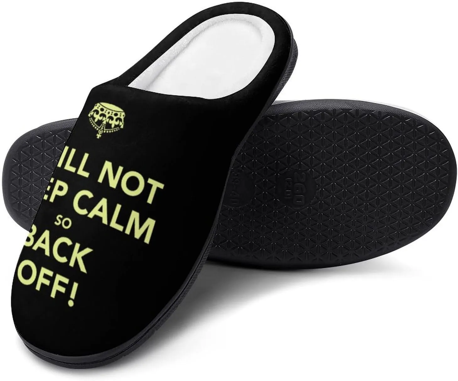 Not Keep Calm Back Off Women's House Slippers Warm Anti-Slip Cotton Slippers Home Shoes Indoor Outdoor