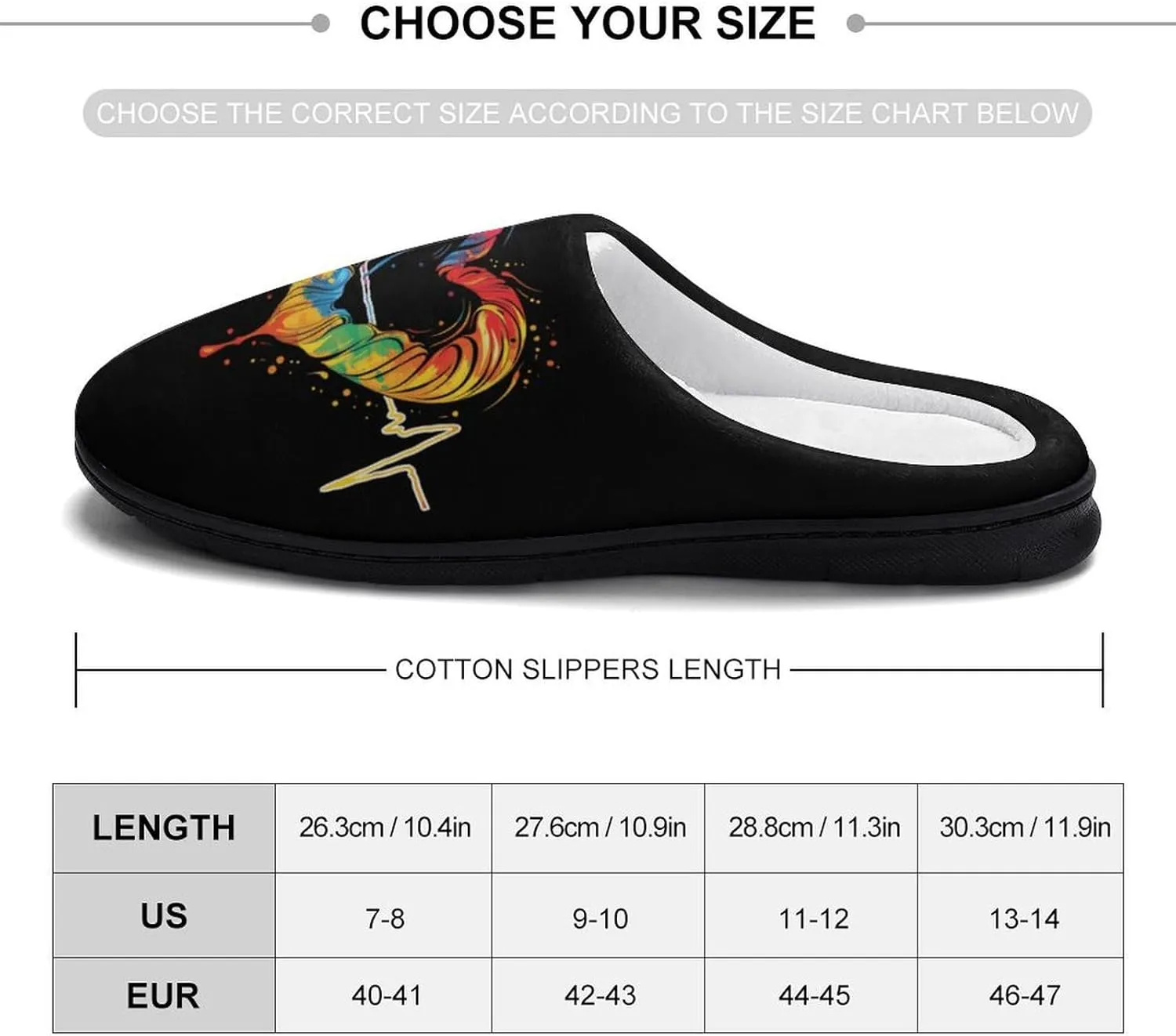 Nurses Tie-Dye Pulse Heart Men's Cotton Slippers Closed Toe House Shoes with Non-Slip Sole for Indoor&Outdoor