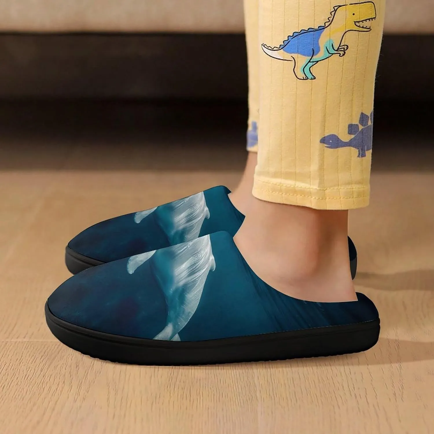 Ocean Animal Whale Kids Toddler Cotton Slippers Slip-on House Shoes for Bedroom Indoor Outdoor