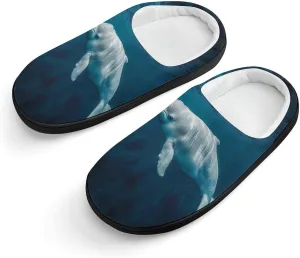 Ocean Animal Whale Kids Toddler Cotton Slippers Slip-on House Shoes for Bedroom Indoor Outdoor