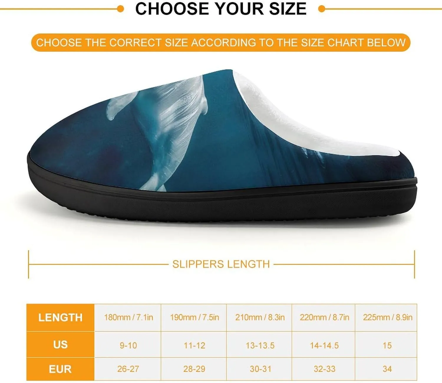Ocean Animal Whale Kids Toddler Cotton Slippers Slip-on House Shoes for Bedroom Indoor Outdoor