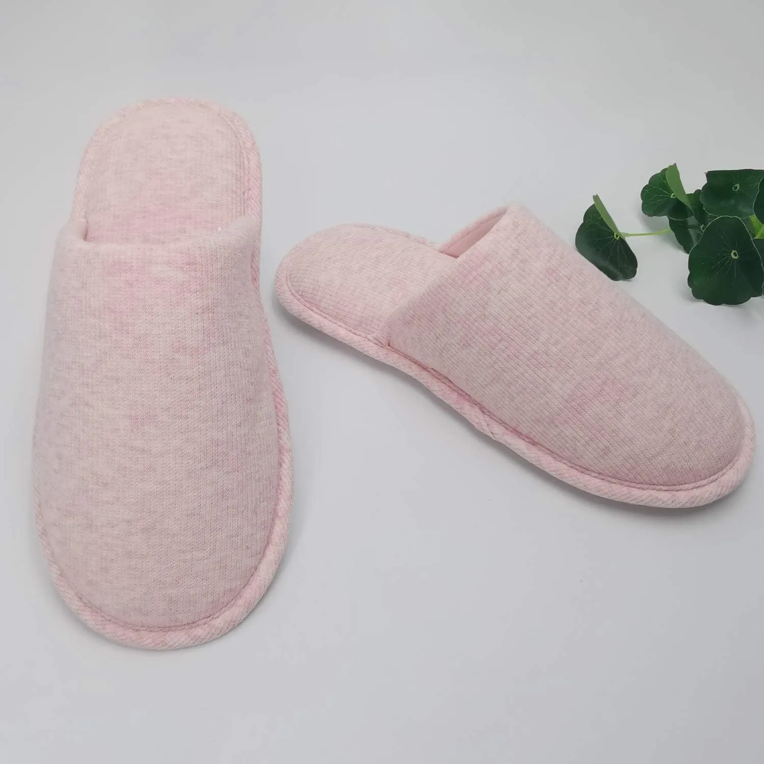ofoot Womens Indoor Memory Foam Cotton Scuff Slippers Slip On Summer House Shoes Flats Breathable Lightweight Washable Non Skid Rubber Soles