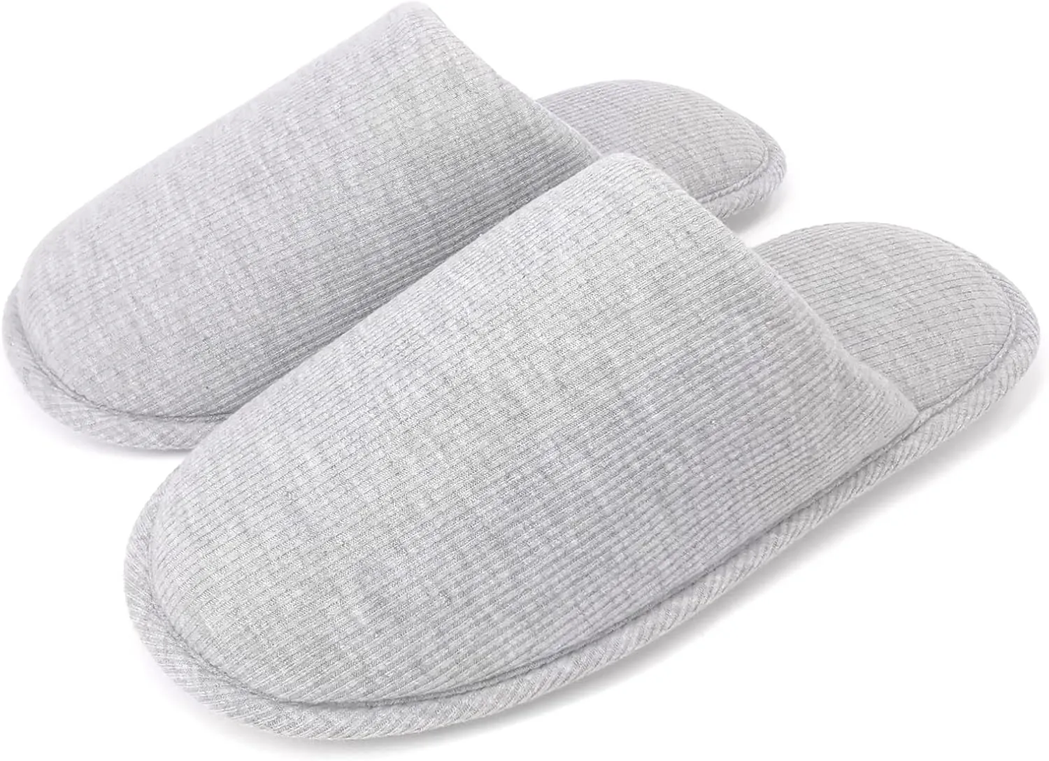 ofoot Womens Indoor Memory Foam Cotton Scuff Slippers Slip On Summer House Shoes Flats Breathable Lightweight Washable Non Skid Rubber Soles