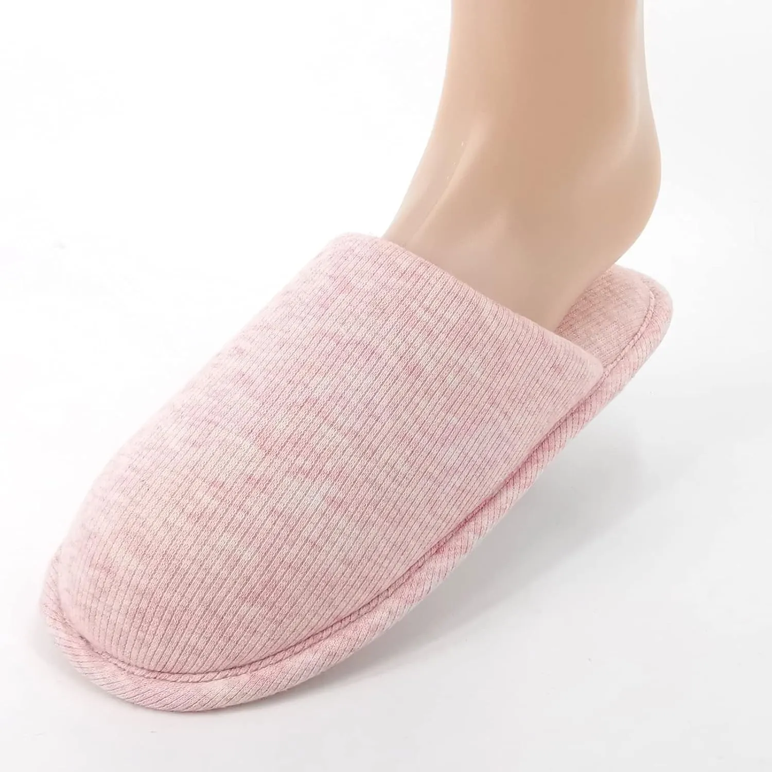ofoot Womens Indoor Memory Foam Cotton Scuff Slippers Slip On Summer House Shoes Flats Breathable Lightweight Washable Non Skid Rubber Soles