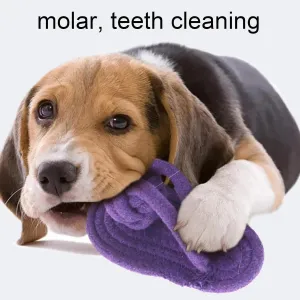 Organic Cotton Rope Chew Slipper for Puppies (Multi-Color, Single Piece)
