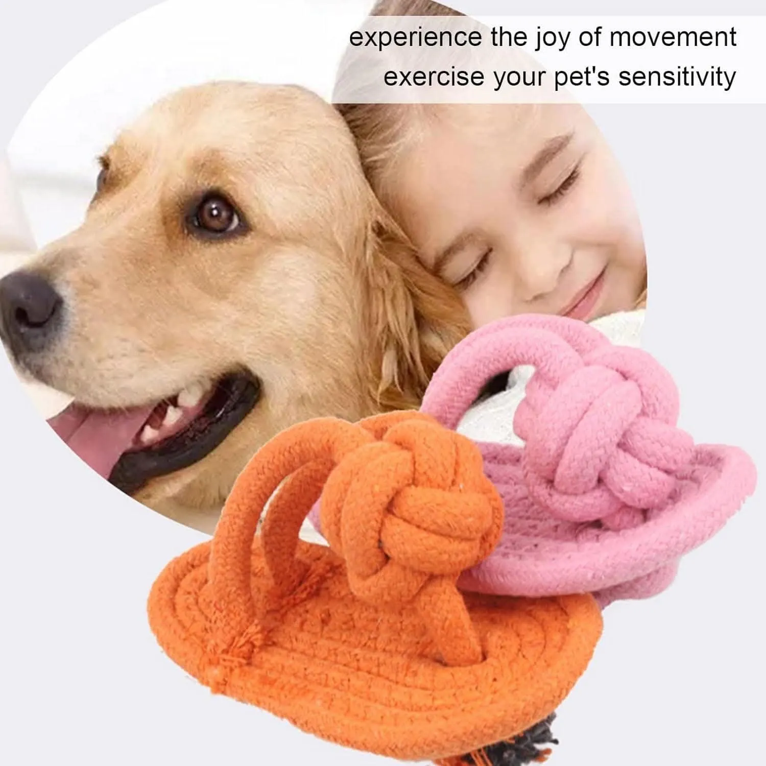 Organic Cotton Rope Chew Slipper for Puppies (Multi-Color, Single Piece)