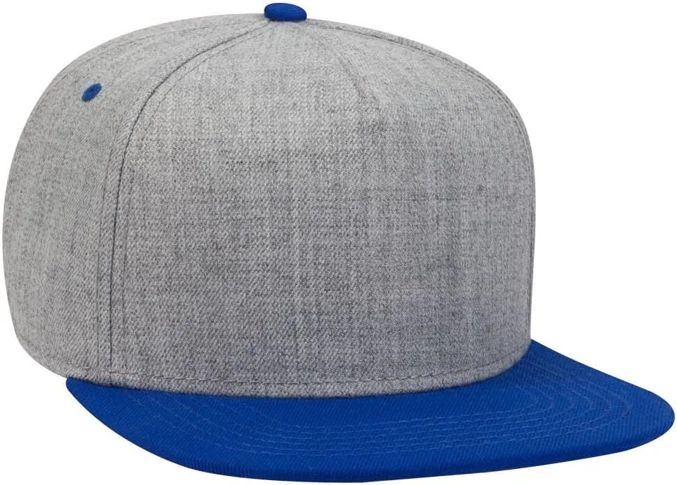 OTTO Square Flat Visor SNAP 5 Panel Pro Style Snapback Hat