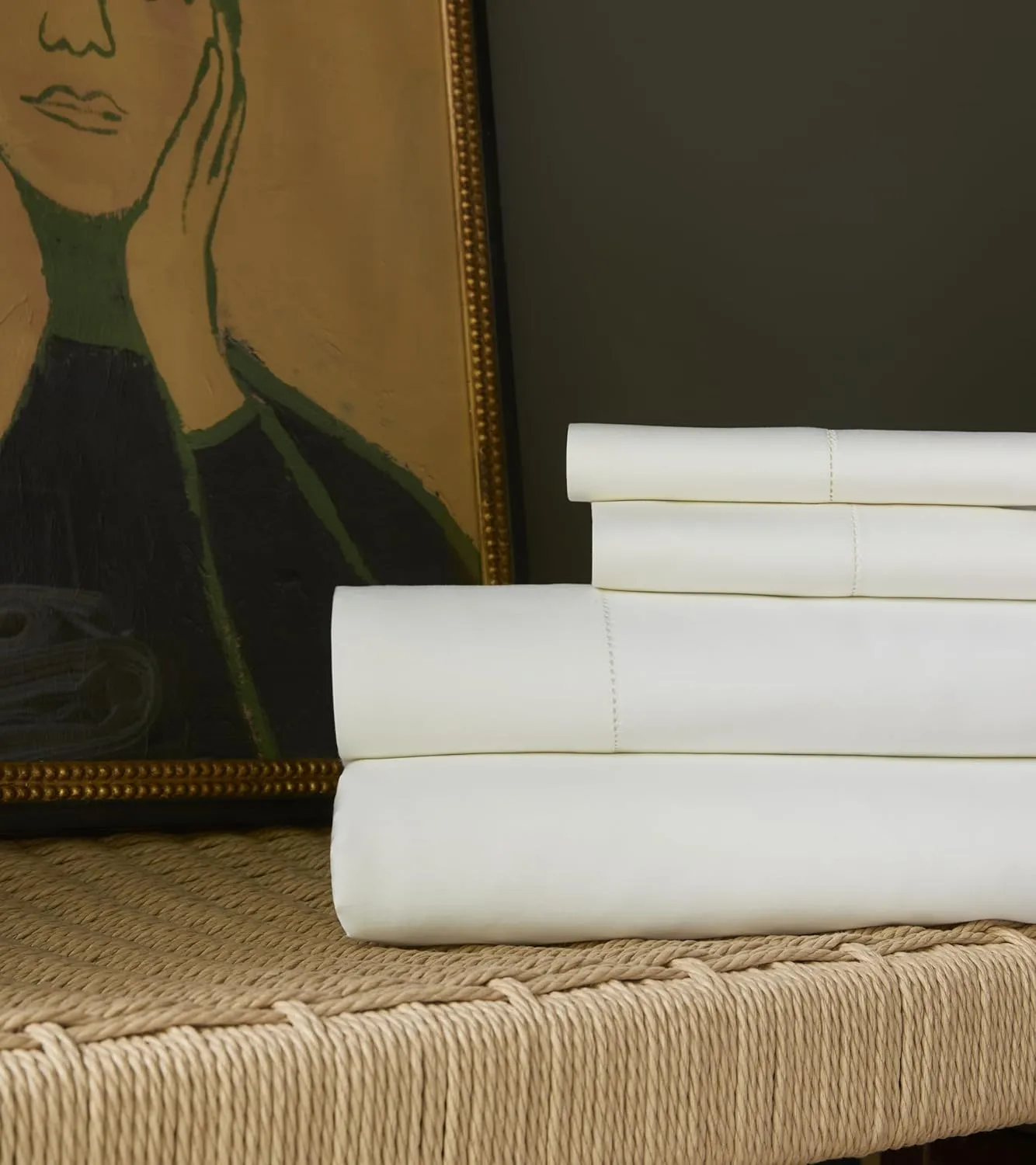 Peacock Alley Clara Luxury Sateen Sheet Sets - 100% Long Staple Cotton, 320 Thread-Count - Soft and Smooth Sateen Weave for All Seasons - Queen (White)