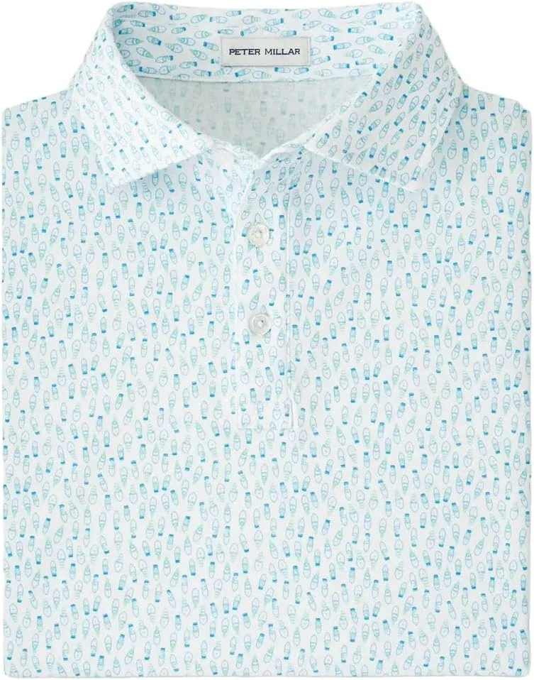 PETER MILLAR Men's Pilot Mill Fleet Polo, Cape Blue, Large