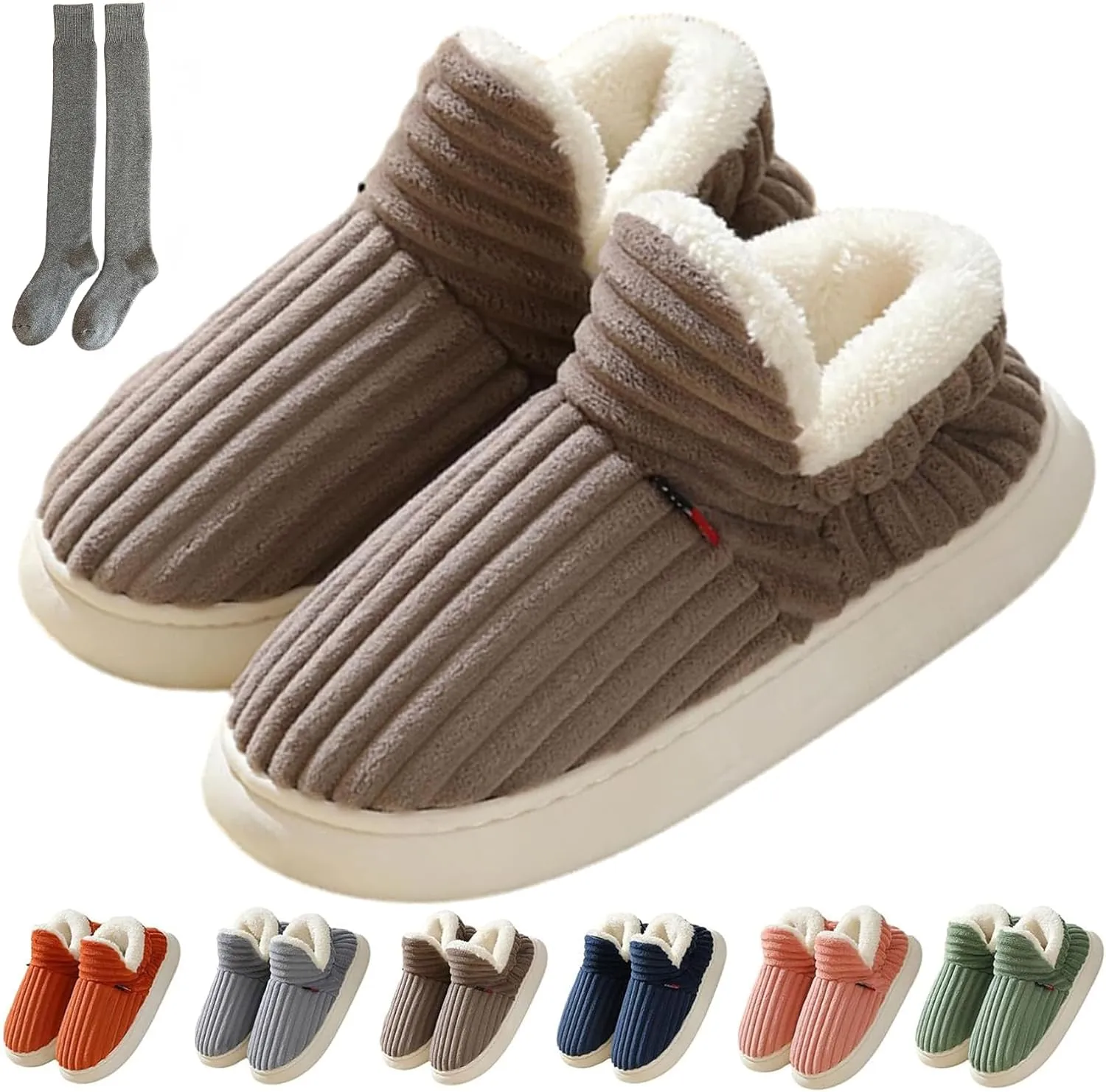 Pluffi Cozy Stylish Slipper, Pluffi Slipper Booties, Winter Fuzzy Warm Thick-Soled Plush House Cloud Slides Men Women