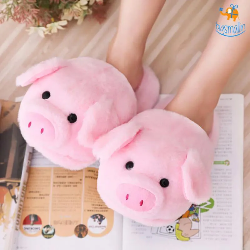 Plush 4-8.5) (UK Piggy Size Custom-built Slippers Courteous staff