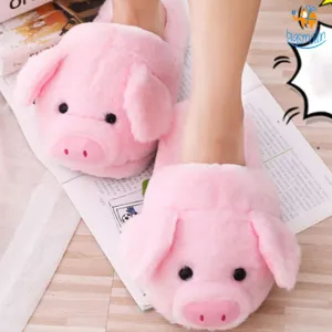 Plush 4-8.5) (UK Piggy Size Custom-built Slippers Courteous staff