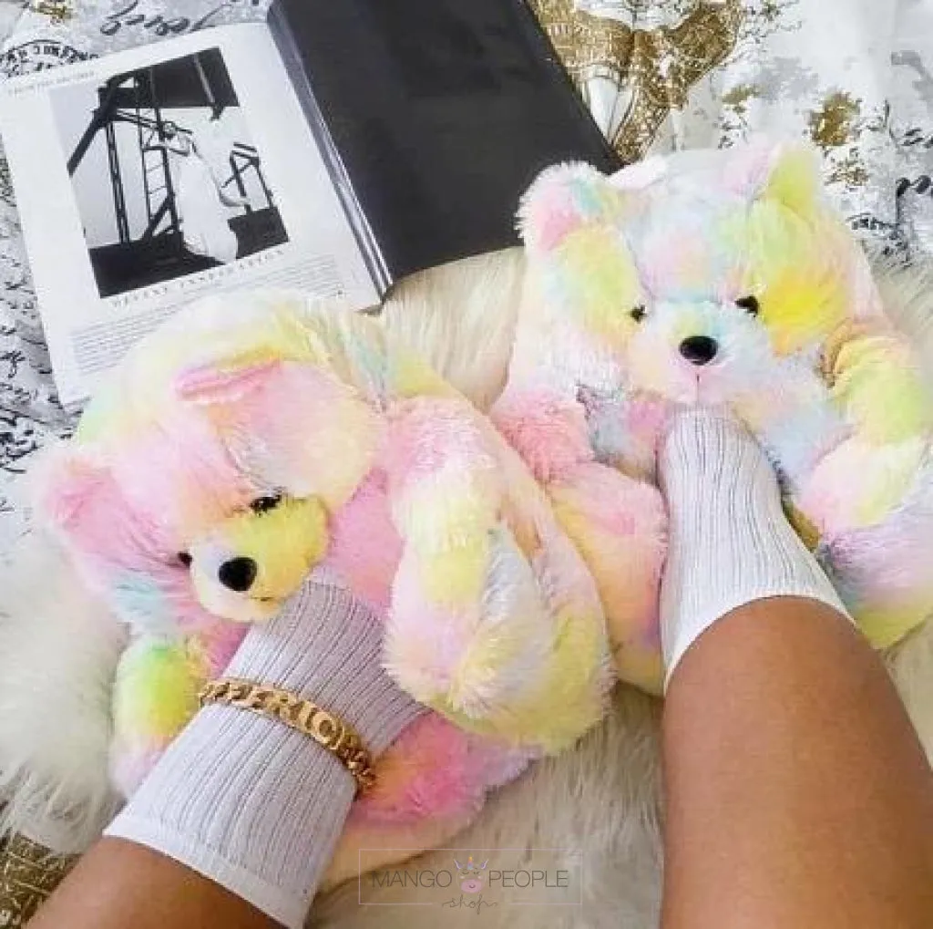 Plush Teddy Bear Slippers