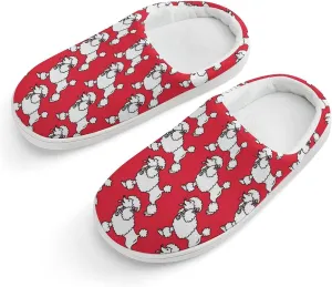Poodle Dog Profile Boys And Girls Home Printed Cotton Slippers Non-slip Soft And Warm 30-31